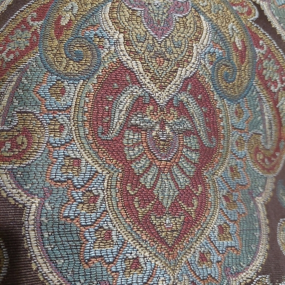 Custom Made Black-Out Lined Drapes 2 Panels 26x98 Damask Mixed Pattern Curtains - Picture 2 of 12